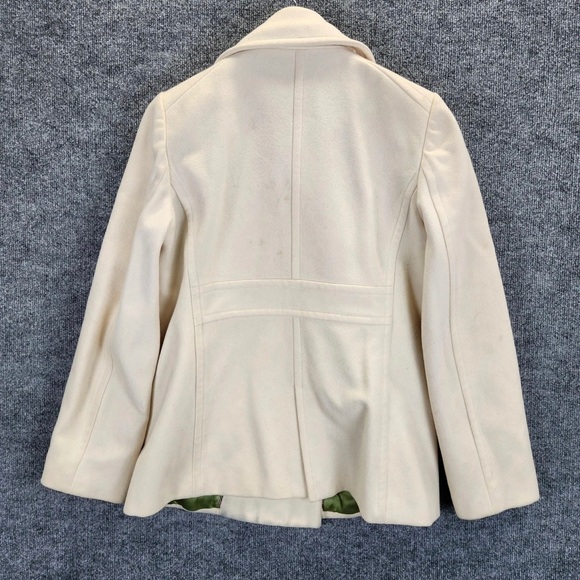 J. Crew Women's Cream Double-Breasted Pea Coat - Picture 2 of 3